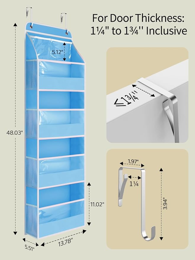 Yecaye 5 Tier Over the Door Organizer, Stuffed Animal Storage - Image 9