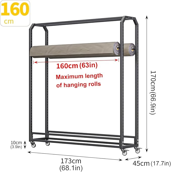 Commercial Fabric Roll Storage Rack - Image 3