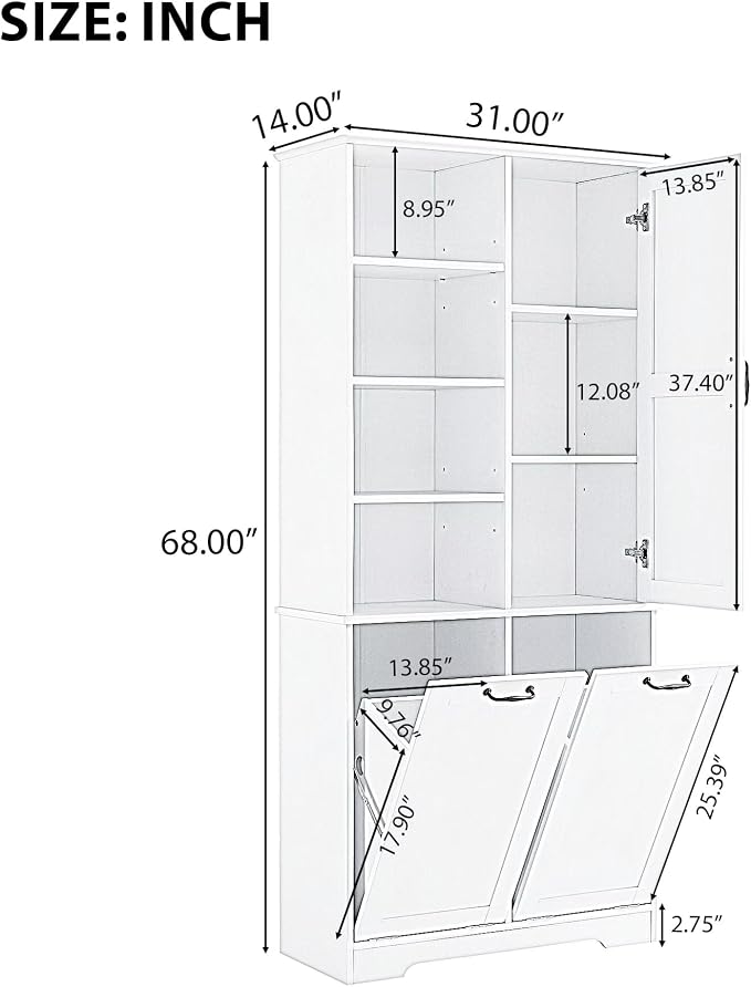 68" H Bathroom Storage Cabinet - Image 2