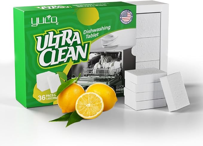 Dishwasher Detergent Tablets 100% Plastic-Free Pure Natural Plant-Based Solid by Unknown