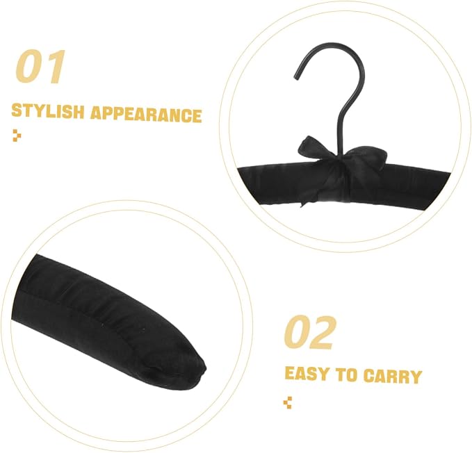 PRETYZOOM 5pcs Non-Slip Satin Padded Hangers - Image 3