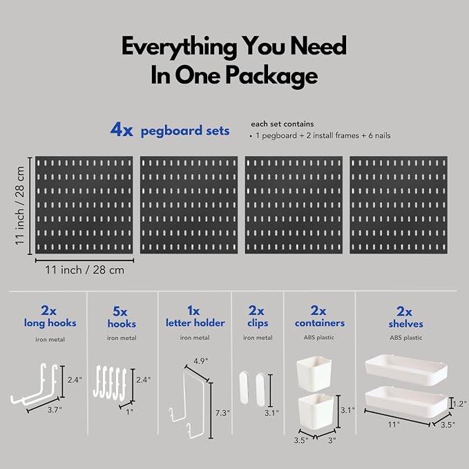 Keepo Peg Board Wall Organizer – Plastic Pegboard Panels, Modular Peg Board - Image 6