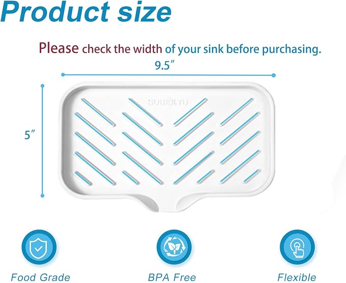 SUBEKYU Silicone Kitchen Soap Tray, Sink Tray - Image 2