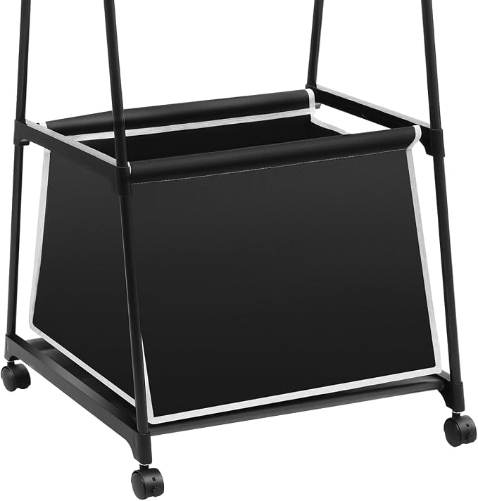 Laundry Cart with Clothes Rack Laundry Basket with Hanging Rack Clothing Rack - Image 8