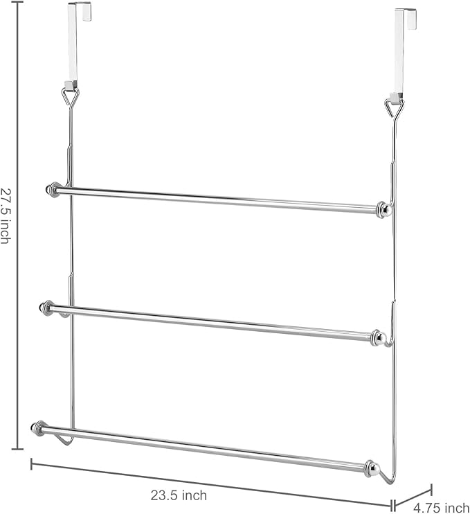 MyGift 3 Tier Over The Door Towel Rack - Image 5