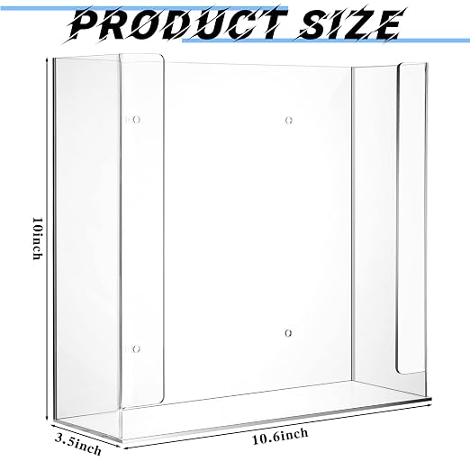 Weysat Wall Mounted Acrylic Glove Box Holder Double Dispenser Floating Glove - Image 2