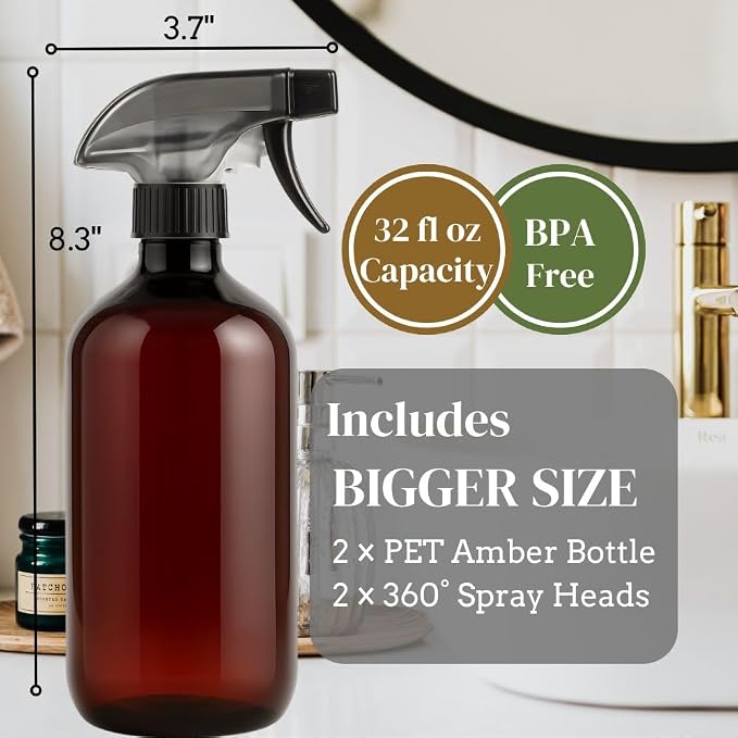 360° Heavy Duty Spray Bottle 32oz | Upside Down Spray Bottles | All Purpose - Image 3