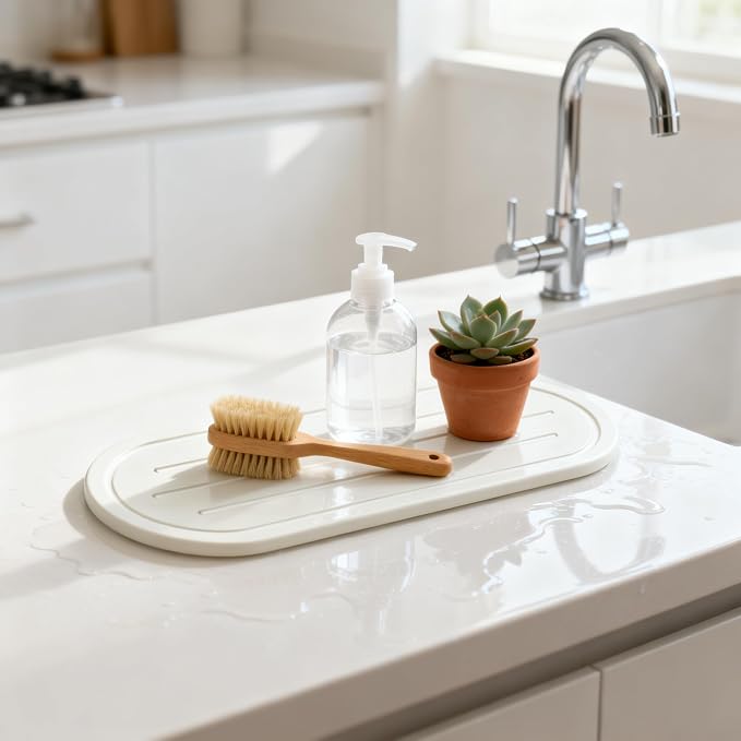 2PCS Water Absorbing Stone Drying Tray Mat - Image 5