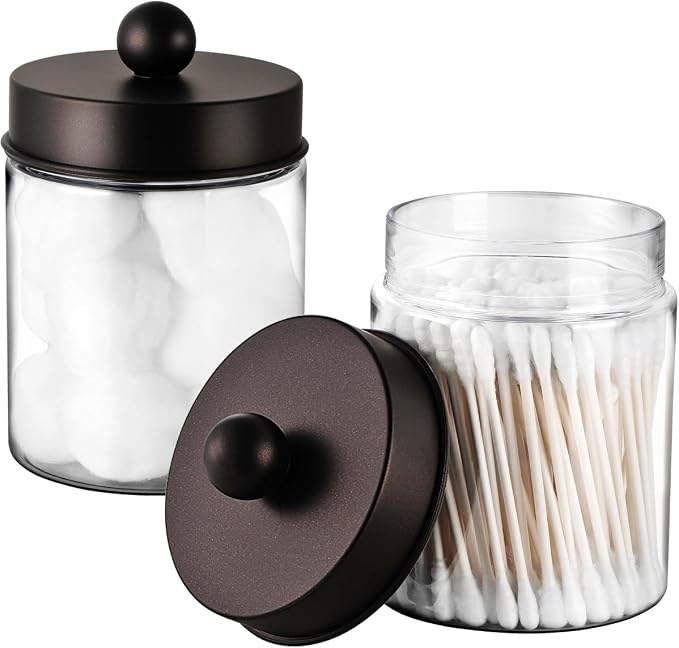 Amolliar Farmhouse Decor Qtip Holder Dispenser by Amolliar