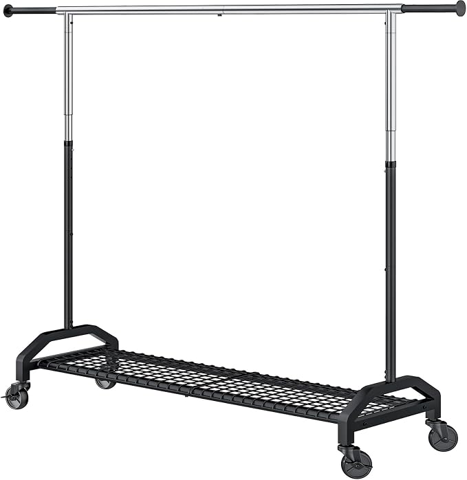 Heavy Duty Clothes Rack for Hanging Clothes Extendable Rolling Clothing Rack by Wiracks