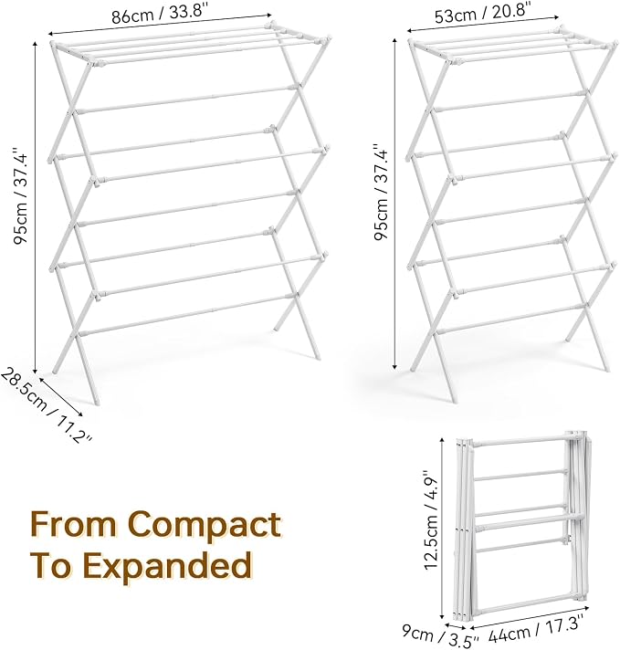 KINGBOARD Clothes Drying Rack, Collapsible Drying Rack Clothing - Image 8