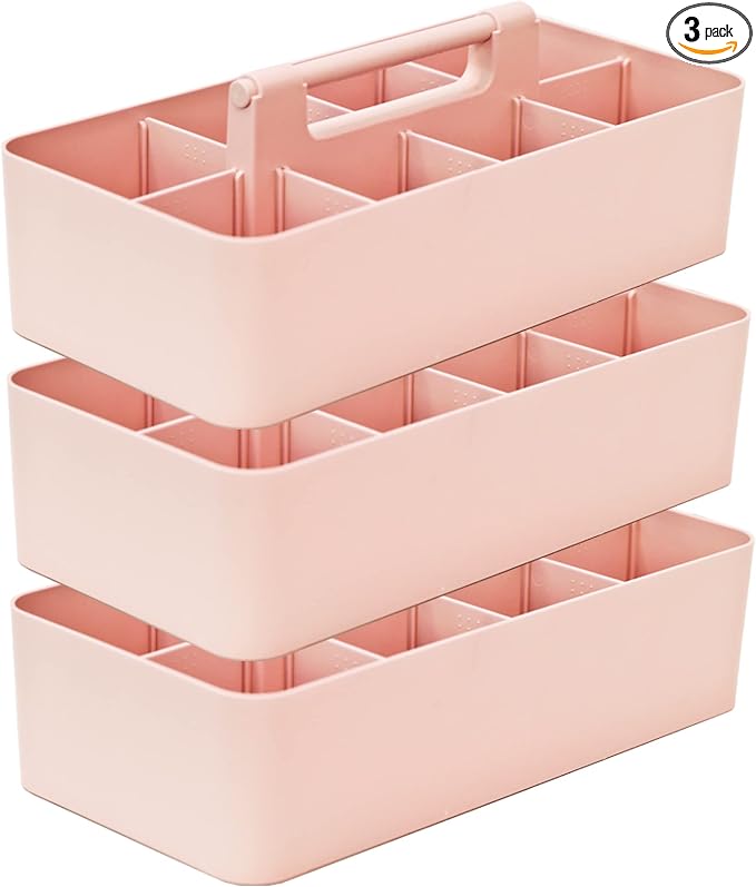 -Large Portable Caddy, DIY Dividers, 8 Compartments, School Office Supplies by EnjoyOrganizer