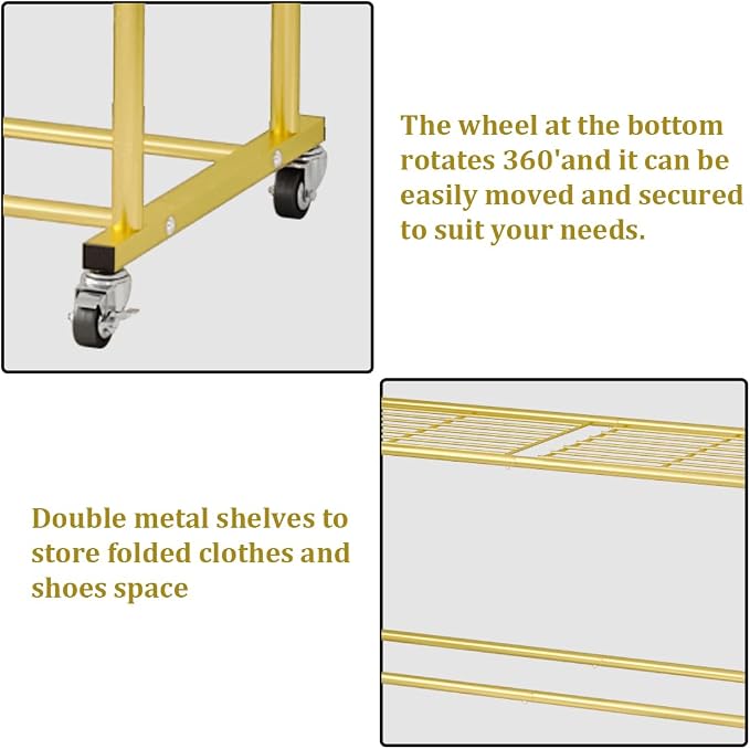 SUOERNUO Clothes Rack with Wheels Garment Rack - Image 6