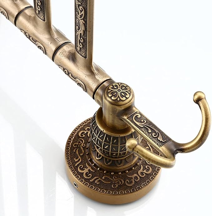 ZHOUXIAO Swing Out Towel Bar Gold Carved Finish, Vintage Towel Racks - Image 4