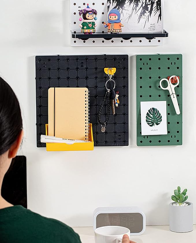 2 PCS Pegboard Wall Organizer, Self-Adhesive Peg Board Wall Panel Kits Pegboard - Image 6