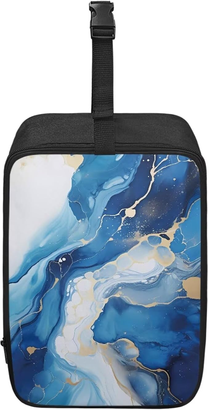 Universal Steamer Case Blue Marble Print Zippered Protective Pouch by YUVAMAGIMO