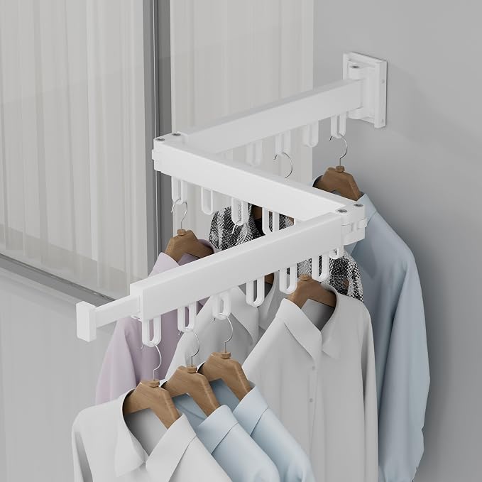 Clothes Drying Rack, Laundry Drying Rack Wall Mount by iMonse