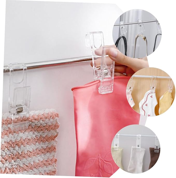 VILLCASE 40pcs Heavy Duty Laundry Clips Transparent Non- Clothespins - Image 9