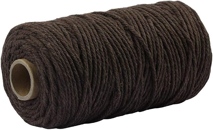 109 Yards 3mm Macrame Cotton Cord 4 Strand Twisted Twine Strings Rope by Zhiheng
