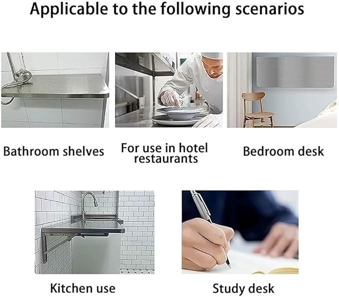 Wall Mounted Folding Table Stainless Steel Laundry Floating Desk Fold Down Wall - Image 7
