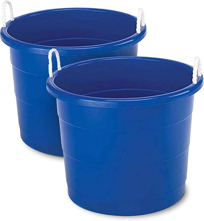 HOMZ 2-Pack Utility Tub, Large Plastic Storage Bucket by Homz