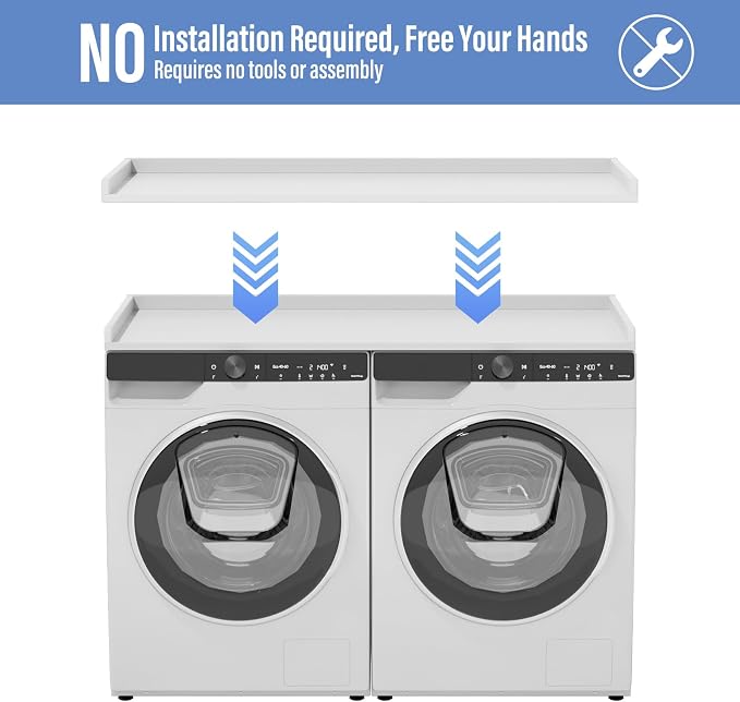 LEBENGURU No-Installation HDPE Washer Dryer Countertop - Image 4