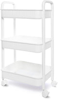 YSSOA Rolling Storage Cart, 3 Tier Slim Mobile Shelving Unit 360° Rotating by YSSOA