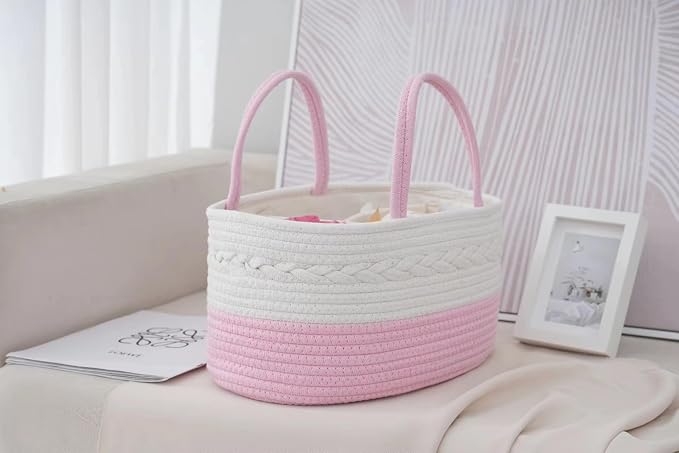 Cotton Rope Diaper Caddy Organizer, Nursery Storage Bin and Car Organizer - Image 4