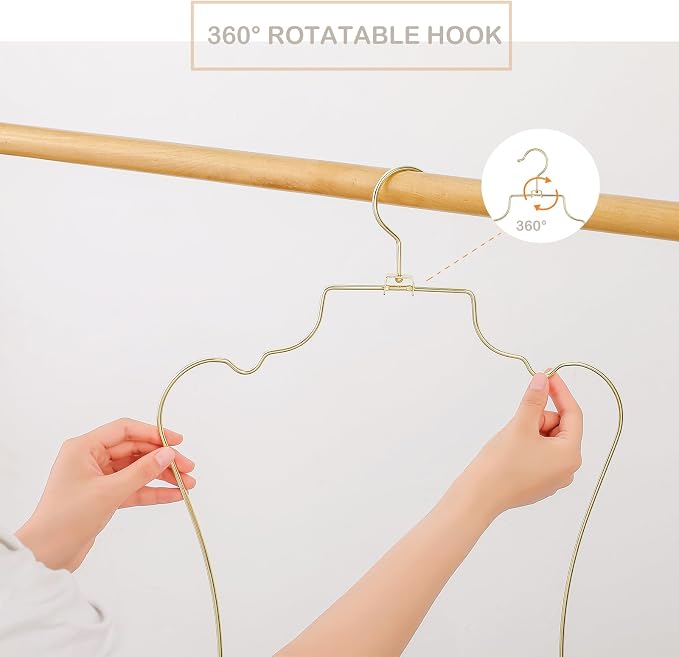 10Pack Gold Color Foldable Metal Bikini Hanger Full Body Shape Bathing Hanger - Image 3
