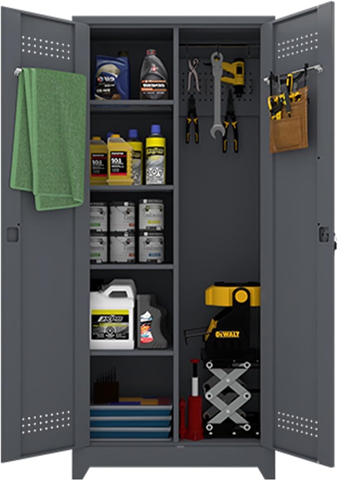 Metal Utility Cabinet, Broom Closet Storage Cabinet by IRONFFICE