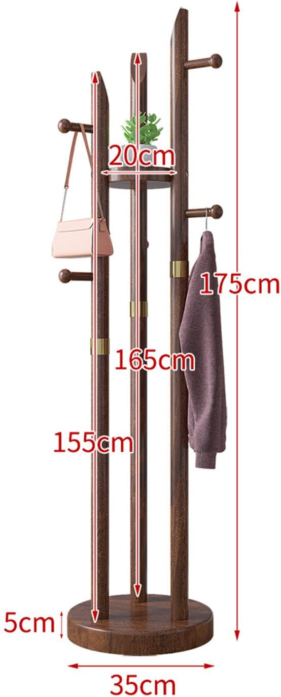 Mlaea Wood Coat Stand Rack, Floor-Standing Coat Rail - Image 2
