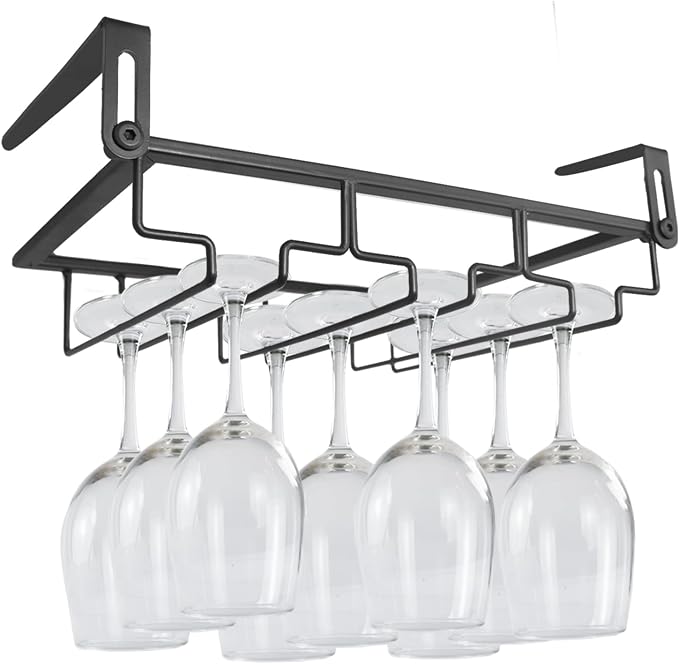 Adjustable Under Cabinet Stemware Holder by NAISQAQ