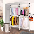 Garment Rack Clothing Hanger, Heavy Duty Adjustable Closet Rod Double Rail by Following