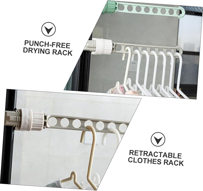 2pcs Retractable Clothesline Hanger Rack Portable Travel Drying Rack - Image 8