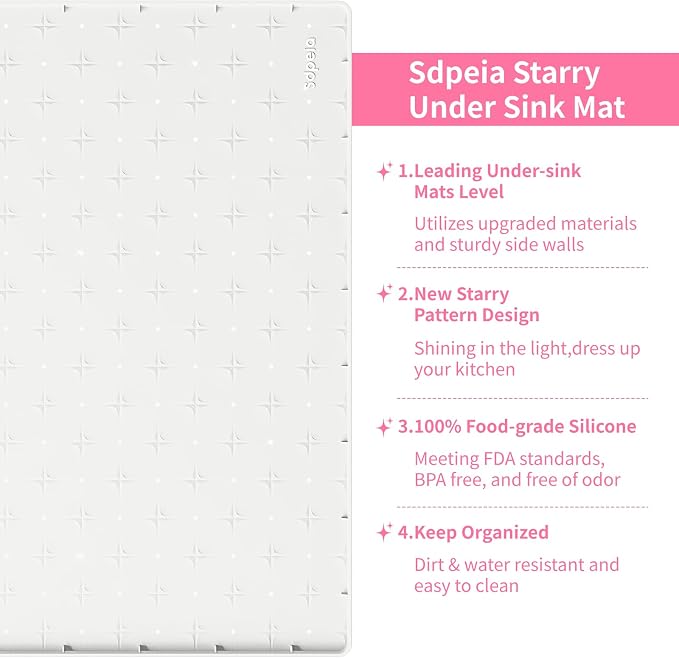 Sdpeia Under Sink Mat 22"×19" Waterproof Silicone Cabinet Liner & Sink Protector - Image 3