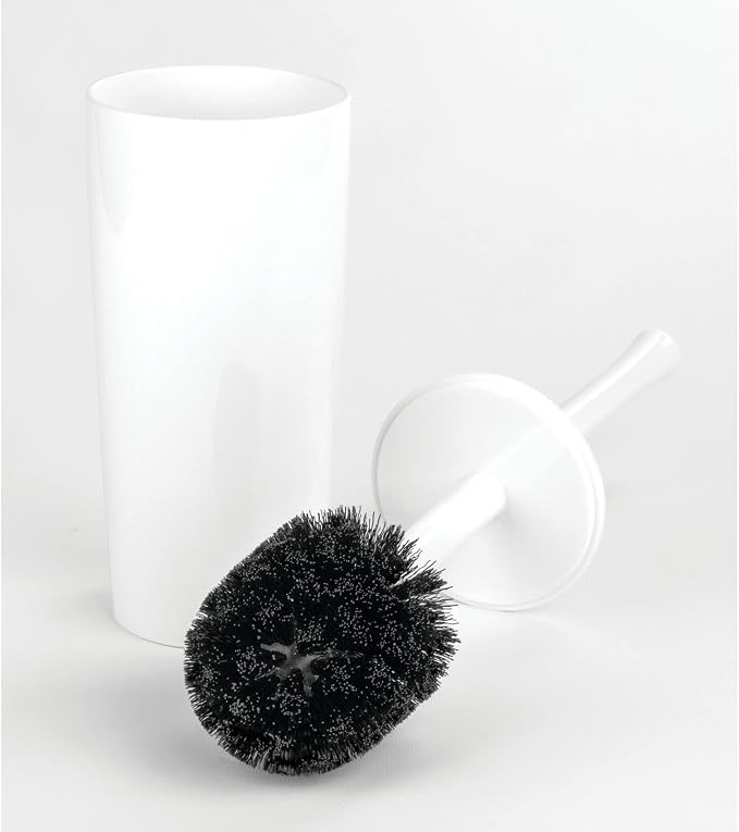 mDesign Slim Plastic Toilet Bowl Brush and Holder Set, Modern Compact Storage - Image 6