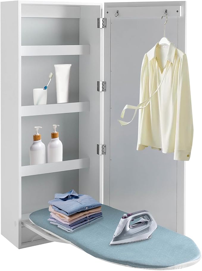 Ironing Board Cabinet, Large Capacity Wall Mounted Storage Cabinet, by Unknown