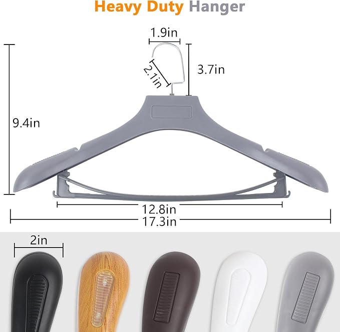 DEDU Suit Hangers for Men 10 Pack, Thick Plastic - Image 2