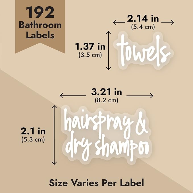 Talented Kitchen Bathroom Organization Labels White Script - Image 3