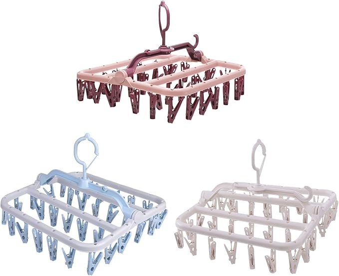 Foldaway Clothesline Hanger Thickened Arms Multiple Clip - Image 4