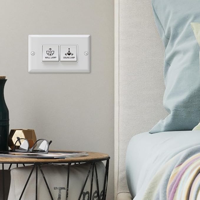 400 Pcs Light Switch Sticker Labels, 20 Designs Vintage Style Transparent - Image 5