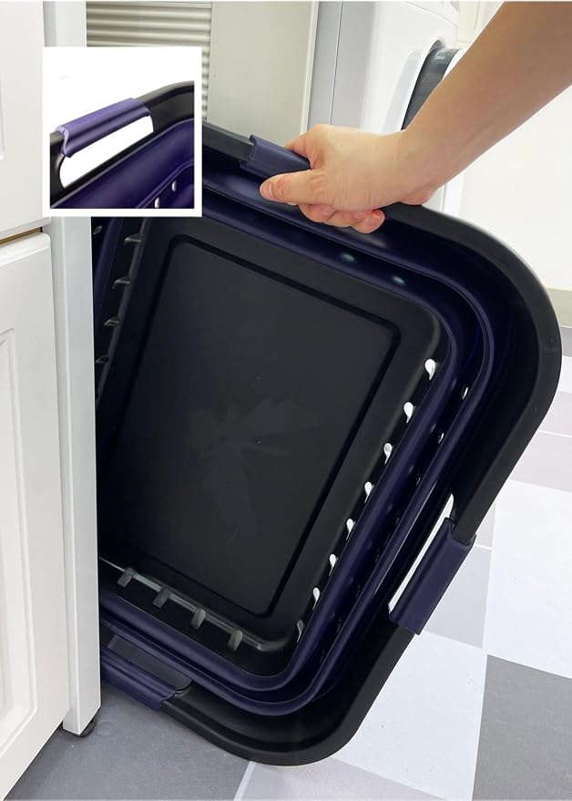 SAMMART 42 Collapsible Plastic Laundry Basket, Foldable Pop Up Storage - Image 8