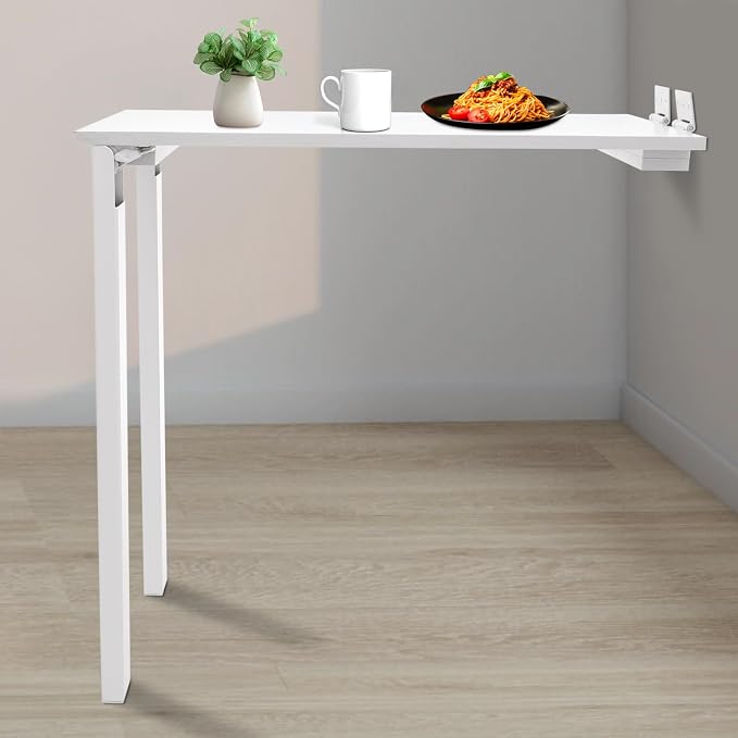 Wall Mounted Folding Table, Wooden Folding Laundry Table - Image 5