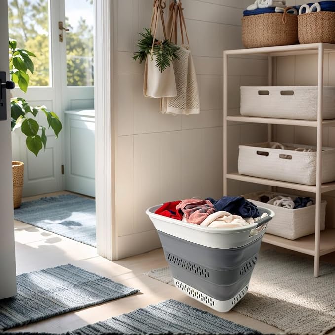 SAMMART 40L Collapsible Plastic Laundry Basket - Image 7