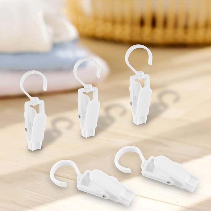 10 PCS Laundry Hooks Clip, Plastic Clothes Pins, Super Strong Hanger Clips - Image 6