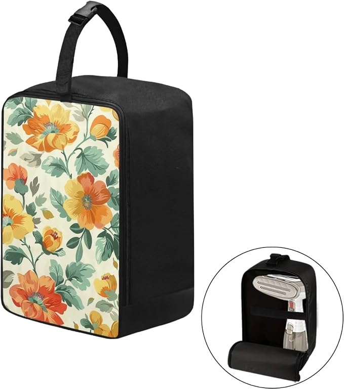 Yellow Floral Portable Steamer Storage Bag Lightweight Iron Carrying Case - Image 2