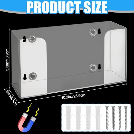 Leinuosen Magnetic Glove Dispenser Acrylic Glove Box Holder Acrylic Kitchen Rack - Image 2