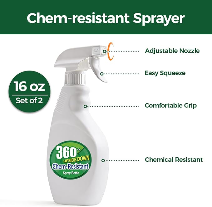 T4U Spray Bottles for Cleaning, 16 OZ Empty Spray Bottles Heavy Duty, Plastic - Image 2