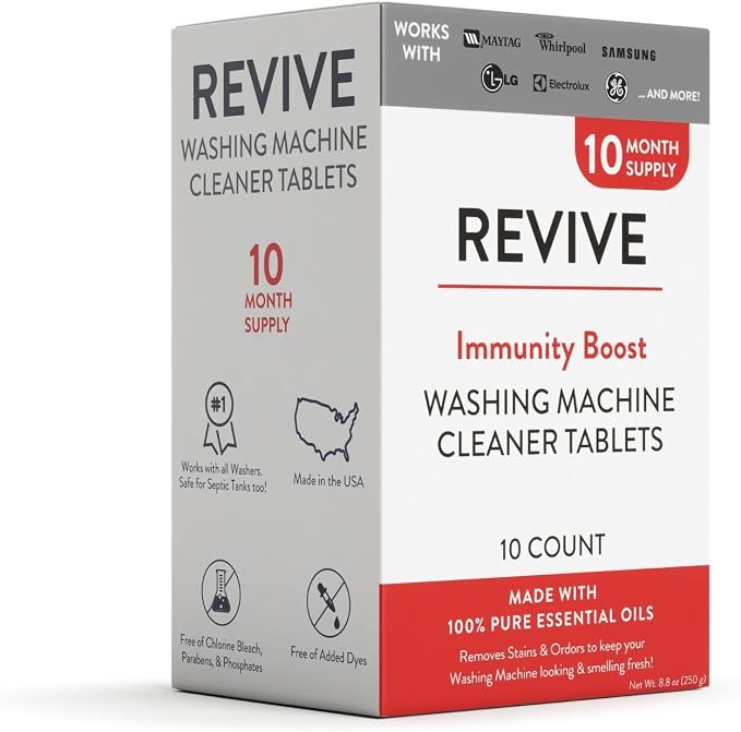 Immunity Boost Washing Machine Cleaner Tablets 10ct by Revive Essential Oils - Image 4