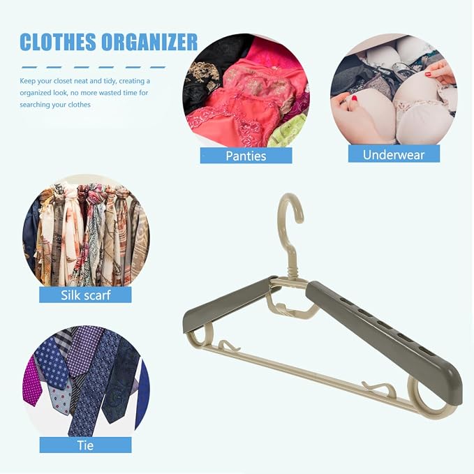Zerodeko Adjustable Clothes Rack 10-Pack Heavy Duty Extra Wide Plastic Pants - Image 2